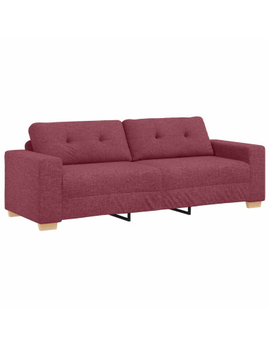 Divano 2 pcs Rosso Vino 221 x 80 x 80 cm Tessuto misto lino