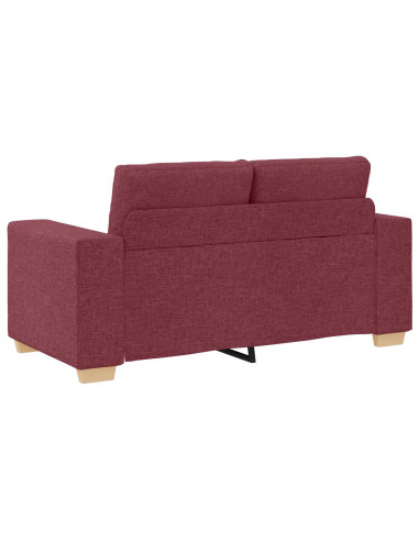 Divano 2 pcs Rosso Vino 221 x 80 x 80 cm Tessuto misto lino