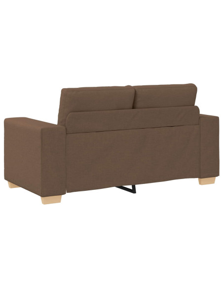 Divano 2 pcs Marrone 221 x 80 x 80 cm Tessuto misto lino