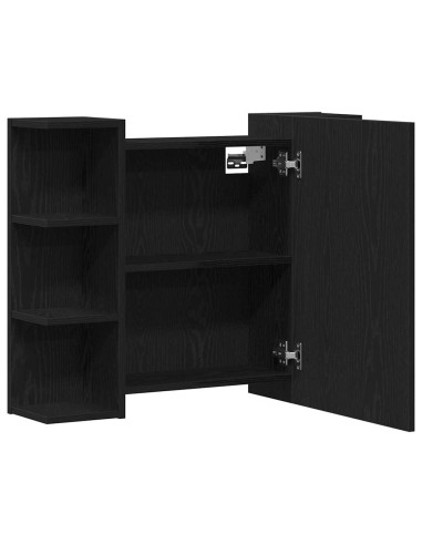 Mobiletto per specchio Rovere Nero 80 x 20,5 x 64 cm
