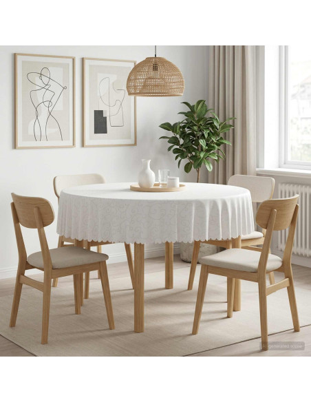 Tovaglia da Tavolo Rotondo Bianco Ø 160 cm