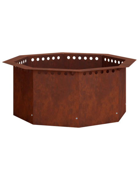 Anello per Focolare Ruggine 60 x 60 x 25 cm Acciaio Corten