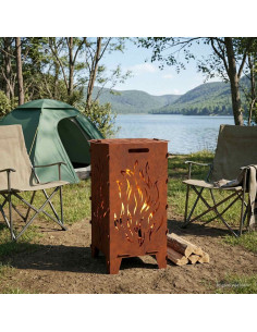 Focolare Ruggine 47 x 38 x 75 cm Acciaio Corten