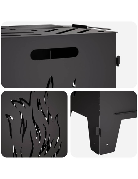 Focolare Nero 47 x 38 x 75 cm Acciaio