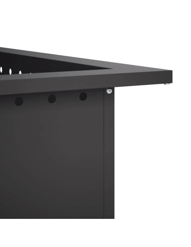 Anello per Focolare Nero 90 x 90 x 25 cm Acciaio