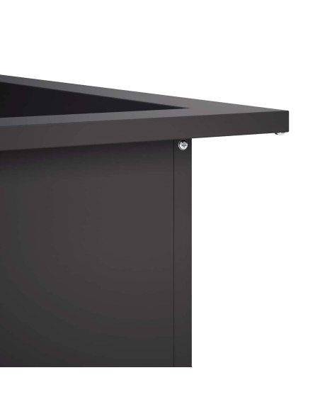 Anello per Focolare Nero 90 x 90 x 25 cm Acciaio