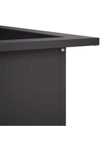 Anello per Focolare Nero 90 x 90 x 25 cm Acciaio
