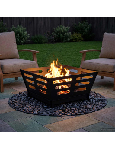 Focolare Nero 60 x 60 x 30 cm Acciaio
