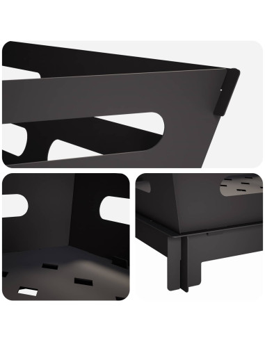 Focolare Nero 40 x 40 x 20 cm Acciaio
