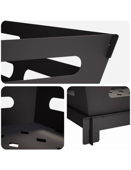 Focolare Nero 40 x 40 x 20 cm Acciaio