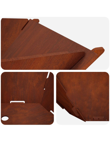 Focolare Ruggine 58,5 x 51,5 x 19,5 cm Acciaio Corten