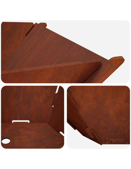 Focolare Ruggine 58,5 x 51,5 x 19,5 cm Acciaio Corten