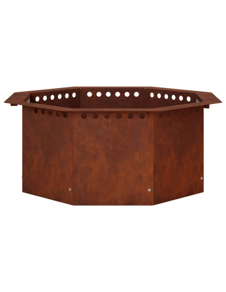 Anello per Focolare Ruggine 60 x 60 x 25 cm Acciaio Corten