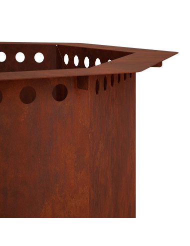 Anello per Focolare Ruggine 60 x 60 x 25 cm Acciaio Corten