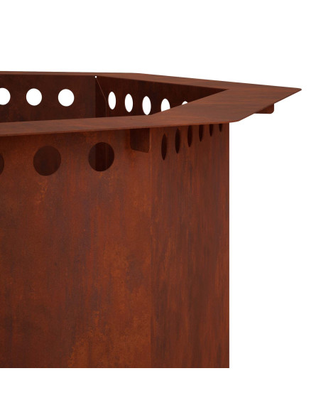 Anello per Focolare Ruggine 60 x 60 x 25 cm Acciaio Corten