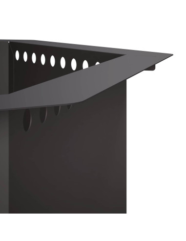 Anello per Focolare Nero 90 x 90 x 25 cm Acciaio