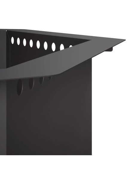 Anello per Focolare Nero 90 x 90 x 25 cm Acciaio