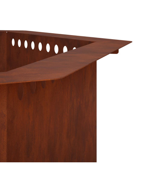 Anello per Focolare Ruggine 100 x 100 x 25 cm Acciaio Corten
