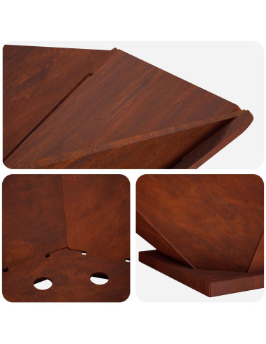 Focolare Ruggine 50 x 50 x 15,5 cm Acciaio Corten