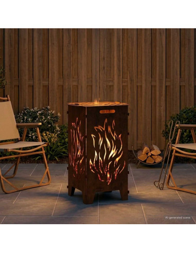 Focolare Ruggine 47 x 38 x 75 cm Acciaio Corten