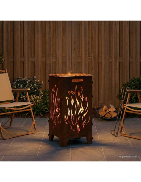 Focolare Ruggine 47 x 38 x 75 cm Acciaio Corten