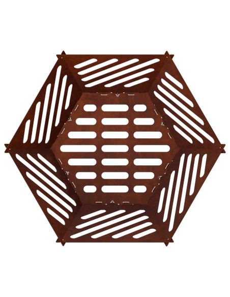 Focolare Ruggine 60 x 53 x 30 cm Acciaio Corten