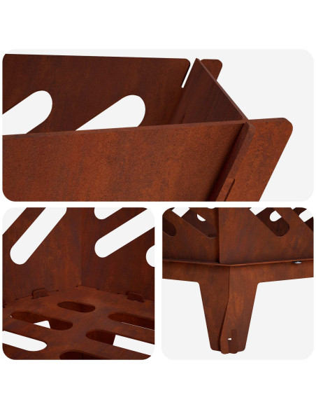 Focolare Ruggine 60 x 53 x 30 cm Acciaio Corten
