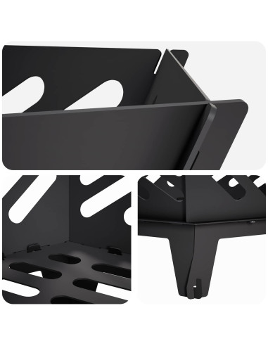 Focolare Nero 60 x 53 x 30 cm Acciaio