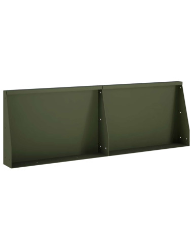 Muro di contenimento 2 pz 60 x 12 x 40 cm Acciaio Verde Oliva