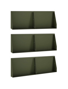 Muro di contenimento 6 pz 60 x 12 x 30 cm Acciaio Verde Oliva