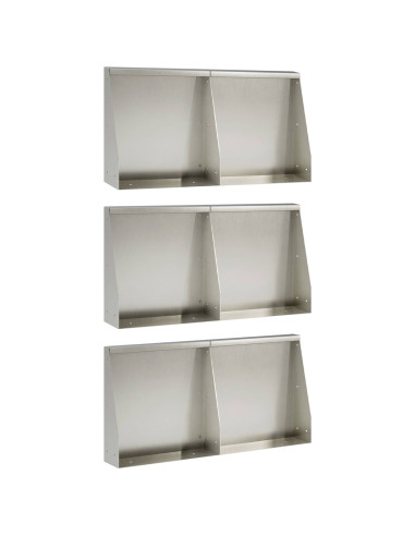 Muro di contenimento 6 pz 40 x 12 x 50 cm Acciaio Inox Argento