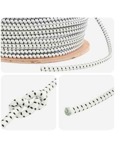 Corde Bungee 8 mm Nero e Bianco PP e gomma