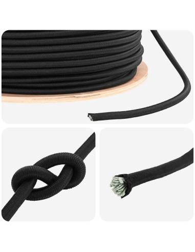 Corde Bungee 10 mm Nero PP e gomma