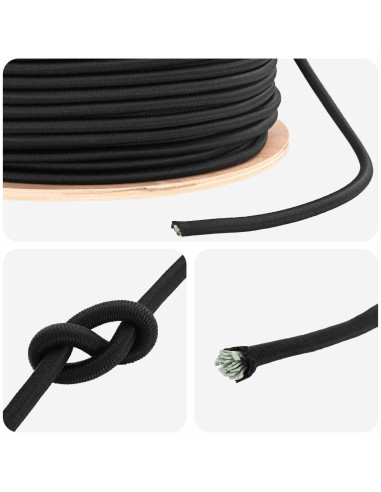 Corde Bungee 8 mm Nero PP e gomma