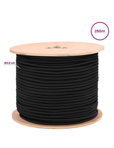 Corde Bungee 8 mm Nero PP e gomma