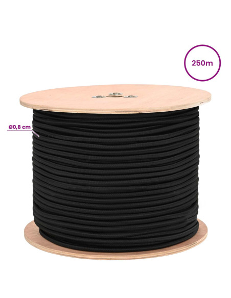 Corde Bungee 8 mm Nero PP e gomma
