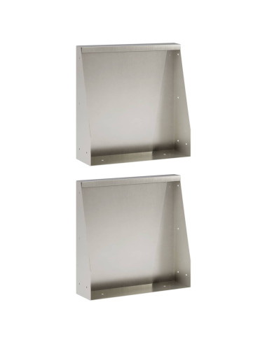Muro di contenimento 2 pz 40 x 12 x 50 cm Acciaio Inox Argento