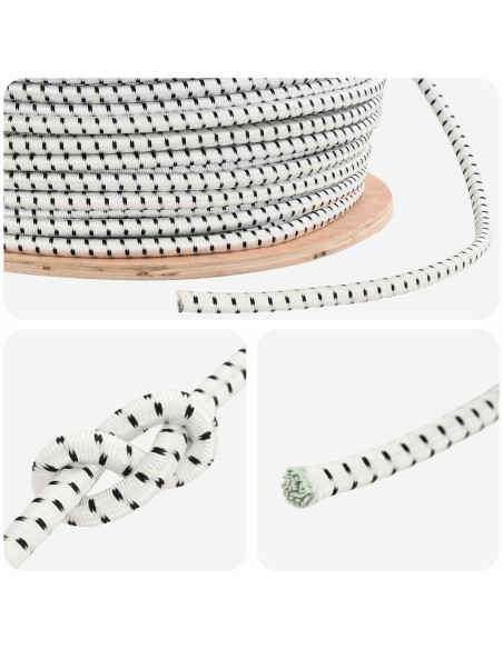 Corde Bungee 10 mm Nero e Bianco PP e gomma