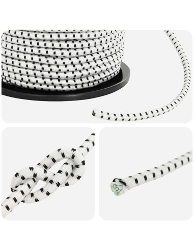 Corde Bungee 6 mm Nero e Bianco PP e gomma