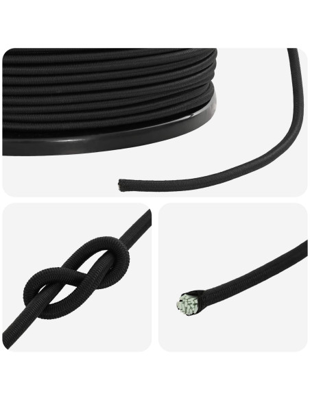 Corde Bungee 4 mm Nero PP e gomma