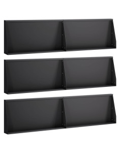 Muro di contenimento 6 pz 80 x 12 x 30 cm Acciaio Nero