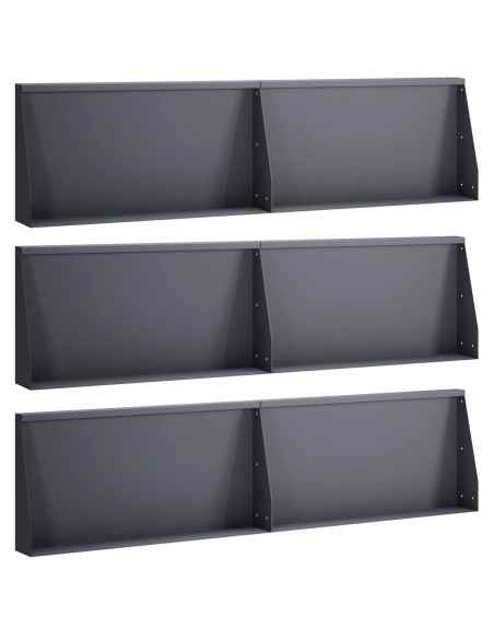 Muro di contenimento 6 pz 80 x 12 x 40 cm Acciaio Antracite