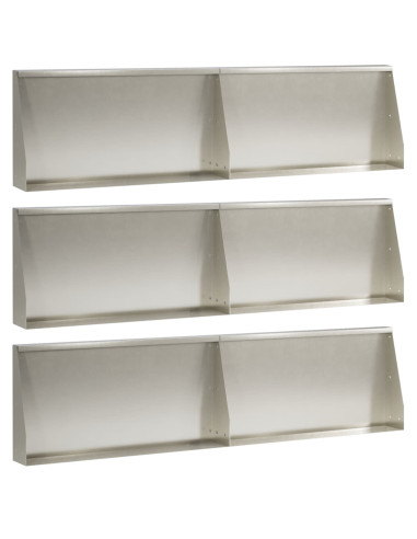 Muro di contenimento 6 pz 80 x 12 x 40 cm Acciaio Inox Argento