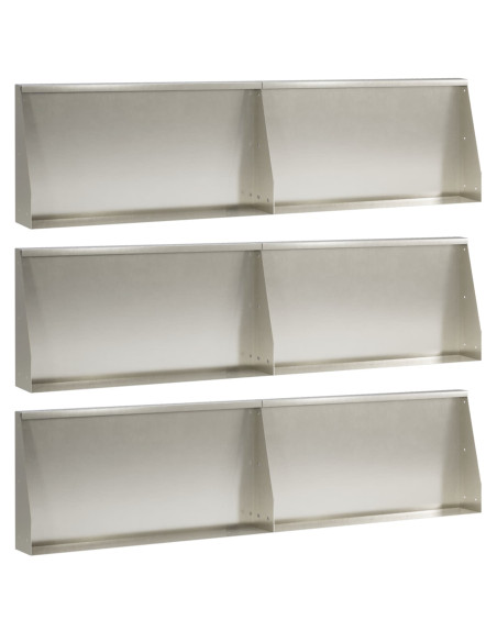 Muro di contenimento 6 pz 80 x 12 x 40 cm Acciaio Inox Argento