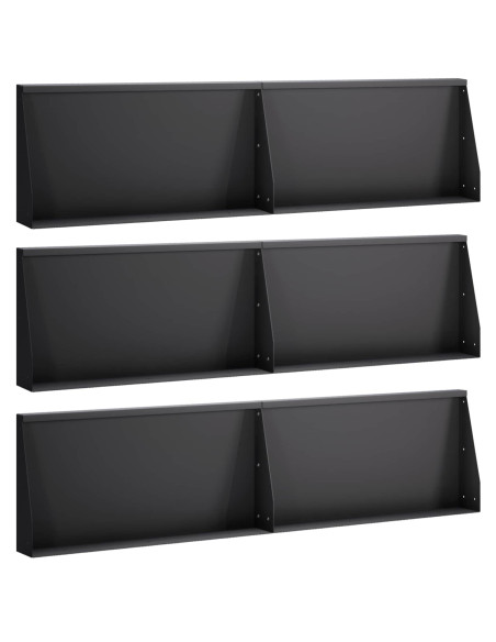 Muro di contenimento 6 pz 80 x 12 x 40 cm Acciaio Nero