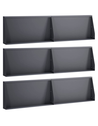 Muro di contenimento 6 pz 80 x 12 x 50 cm Acciaio Antracite