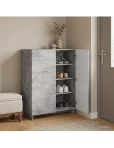 Scarpiera 73 x 38 x 87,5 cm Legno ingegnerizzato Grigio Cemento