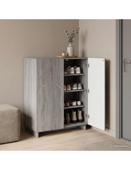 Scarpiera 73 x 38 x 87,5 cm Legno ingegnerizzato Sonoma grigio