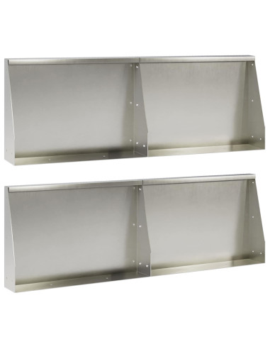 Muro di contenimento 4 pz 60 x 12 x 50 cm Acciaio Inox Argento