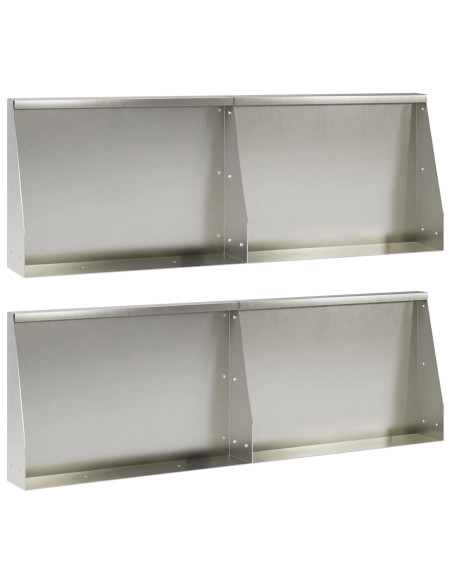 Muro di contenimento 4 pz 60 x 12 x 50 cm Acciaio Inox Argento